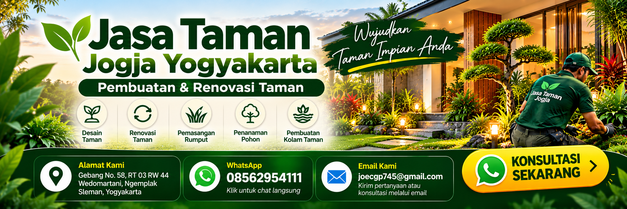 Jasa Taman Jogja dengan Kebun Tropis
