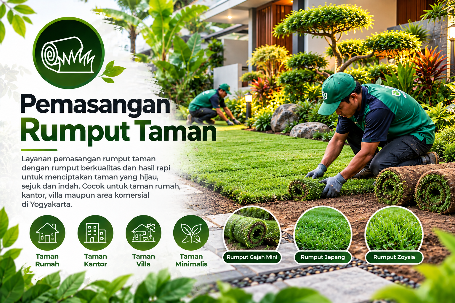 Pemasangan Rumput Taman Profesional