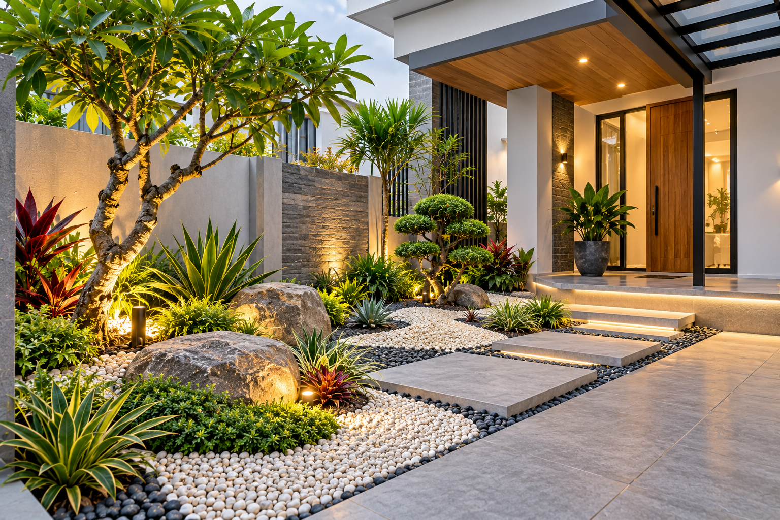Pintu Masuk Modern Taman Kering